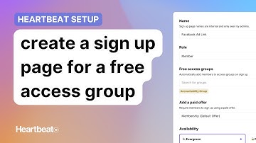 How to Create a Signup Page for a Free Access Group