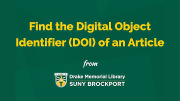Find the Digital Object Identifier (DOI) of an article