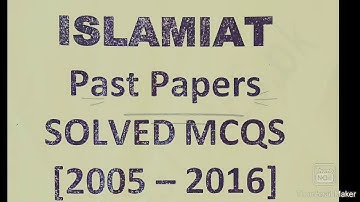CSS Islamic Studies MCQS Solved Past paper 2005.
