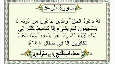 الشيخ زيد البحري  Quran  سورة الرعد