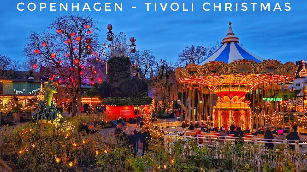 Copenhagen Tivoli 🎄 Christmas Market & Beautiful Lights 🎅 Cozy 4K Walk