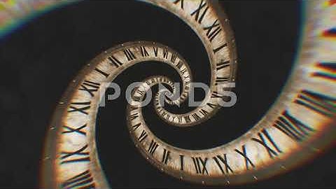 the rotation of the spiral clock of the Roman numerals abstract seamless