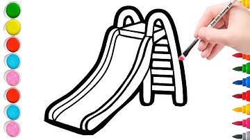 How to draw playground easy | Amusement park drawing for kids |