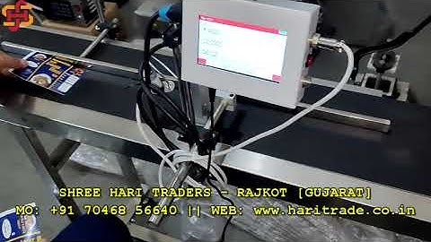 Shree Hari Rajkot - Inkjet Printer Online With Conveyor Suitable for Label, Pouches, Boxes, Cartons
