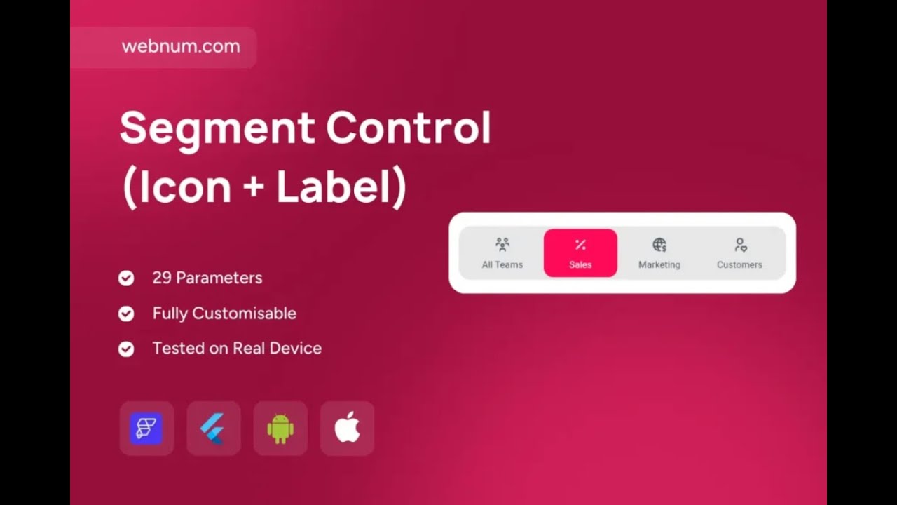 FlutterFlow Segmented Control Widget 💫 Icons + Labels ✨ 
