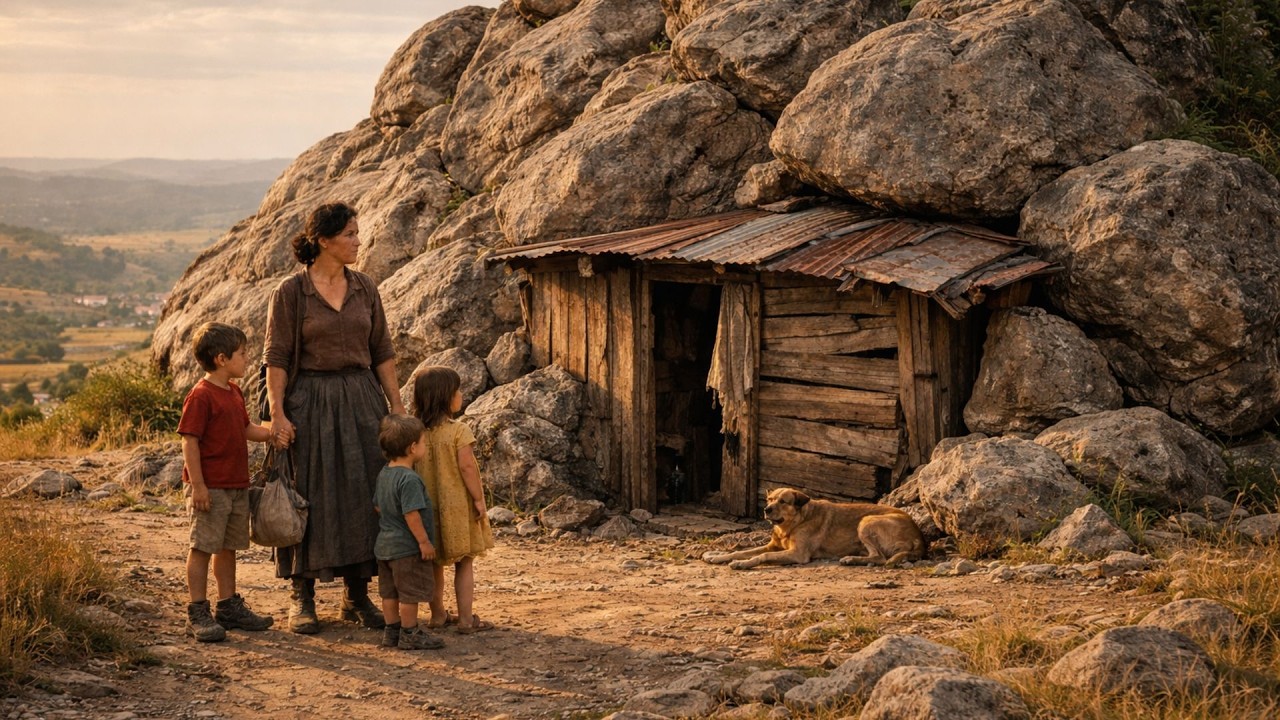 VIÚVA Expulsa  num barraco entre pedras… até que um som veio da parede