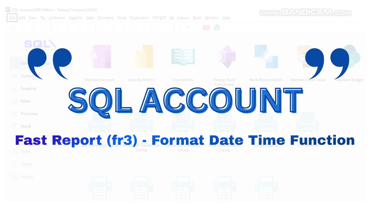 【📚SQL 学堂 • SQL Account Fast Report fr3 Format Date Time Function】 - YouTube