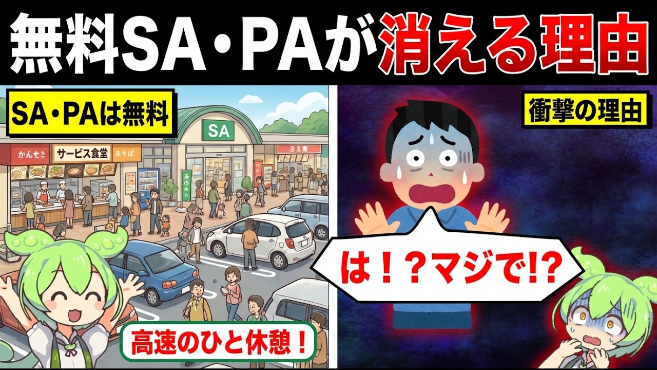 高速道路の無料サービスエリアがなくなるかもしれない理由【ずんだもん&ゆっくり解説】