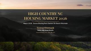 High Country NC Housing Market Spring 2026 | Boone, Blowing Rock, Banner Elk Prices & Data