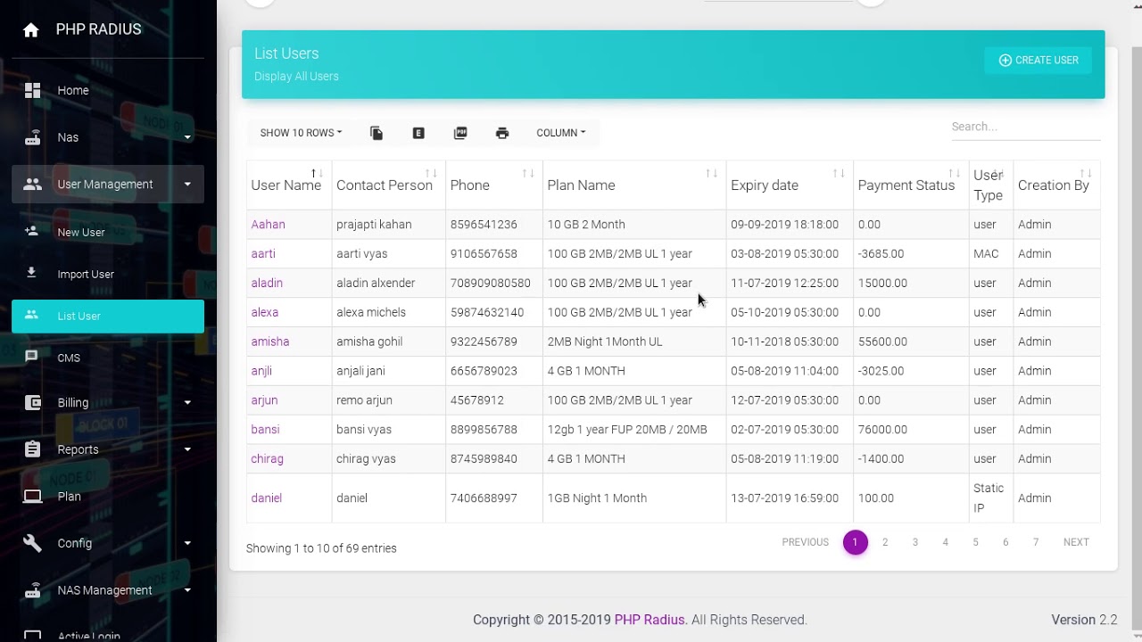 View List Of User | Reports | PHP Radius - YouTube