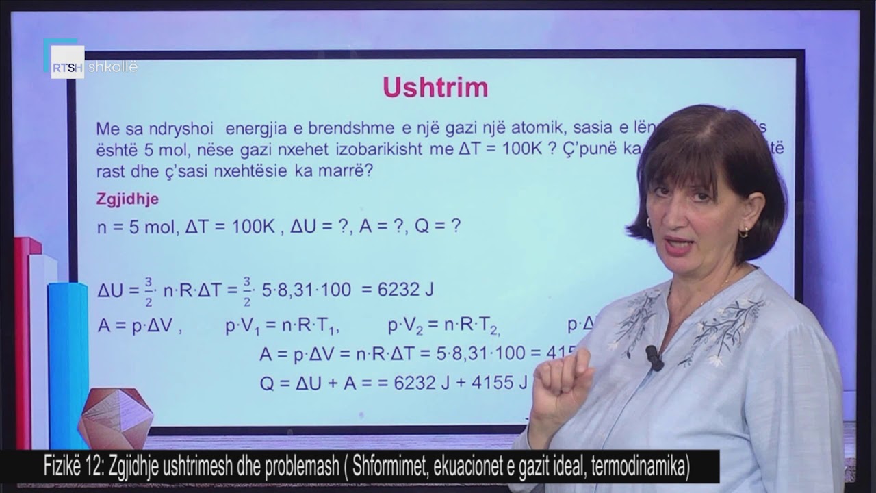Fizikë 12 - Zgjidhje ushtrimesh dhe problemash (Shformimet, ekuacionet e gazit ideal, termodinamika)