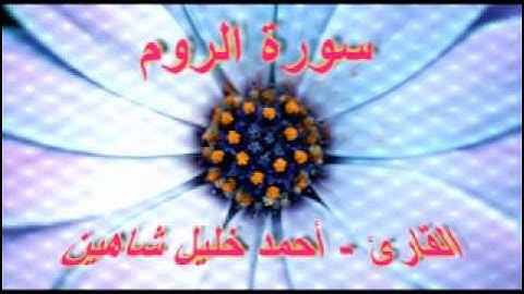 أحمد خليل شاهين - سورة الروم