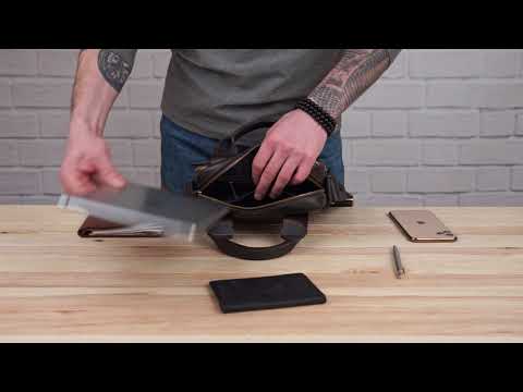 Сумка чоловіча через плече з ручками з гладкої шкіри SHVIGEL 11183 Коричнева, видео 1