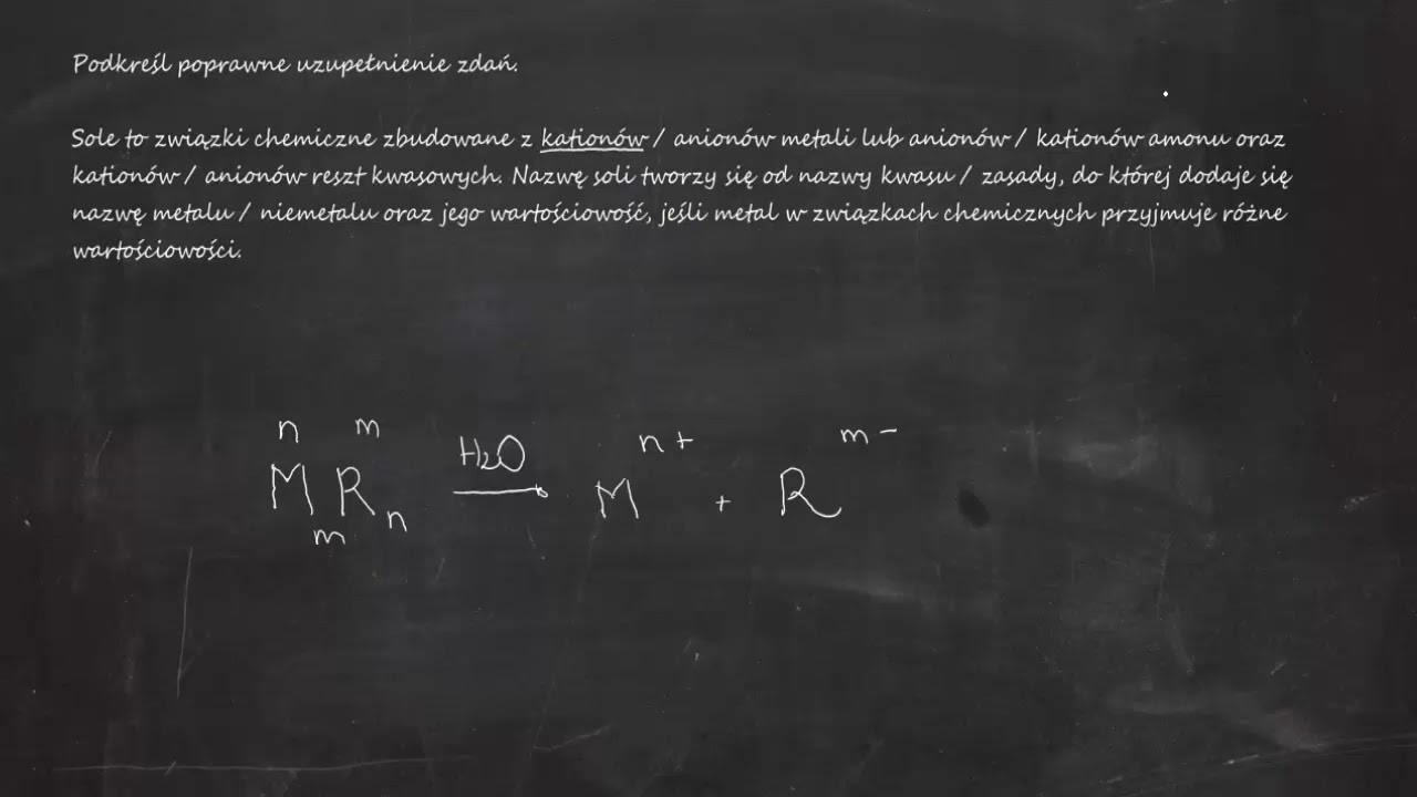 Sole To Zwiazki Chemiczne Zbudowane Z Podkreśl poprawne uzupełnienie zdań. Sole to związki chemiczne