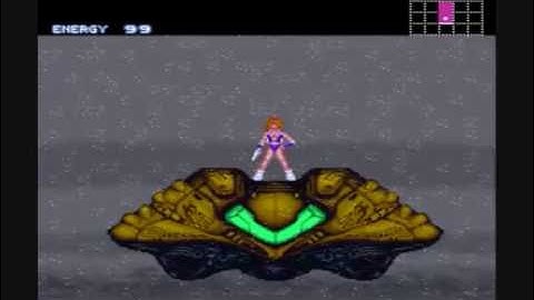 Suitless Samus in Super Metroid