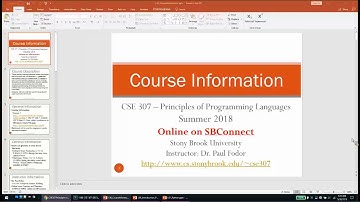 CSE307 Principles of Programming Languages course: Syllabus
