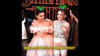 Sadie saves Millie from an awkward moment🥹❤️|#shorts #strangerthings