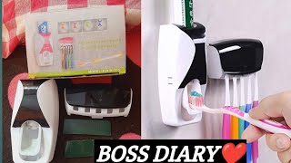 How to use automatic toothpaste holder // Dispenser and 5 tooth brush holder // Unboxing