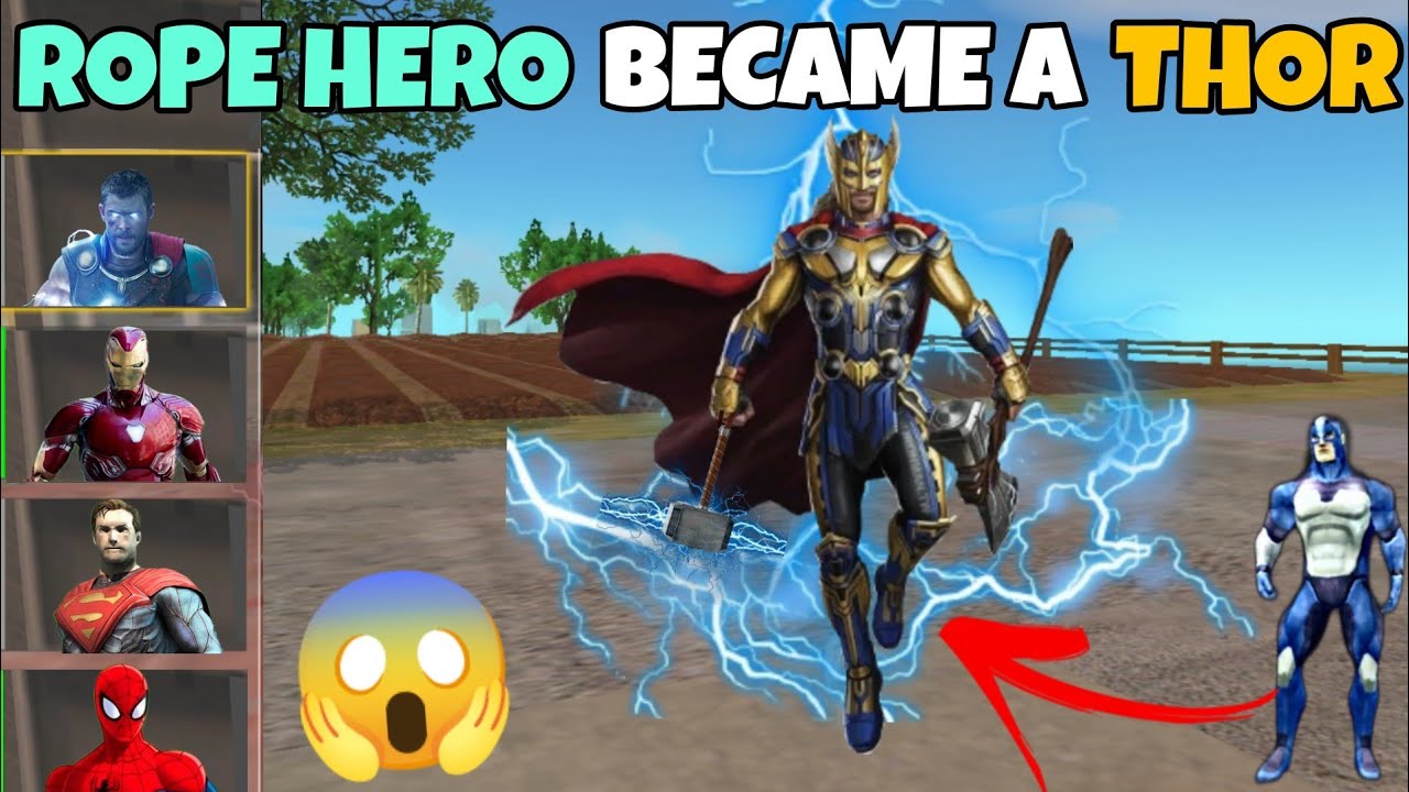 Thor Pulling Rope Thor In Rope Hero | Rope hero Gameplay In Hindi - YouTube