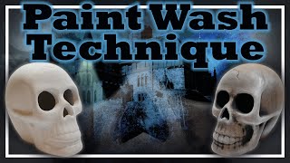 Paint Wash Technique on a ceramic skull