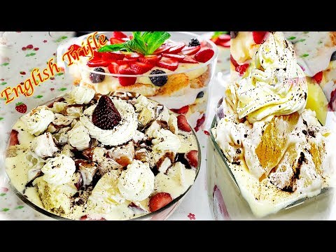 English Trifle Recipe | Fruit Trifle | How to make Custard Trifle | Dessert Recipes