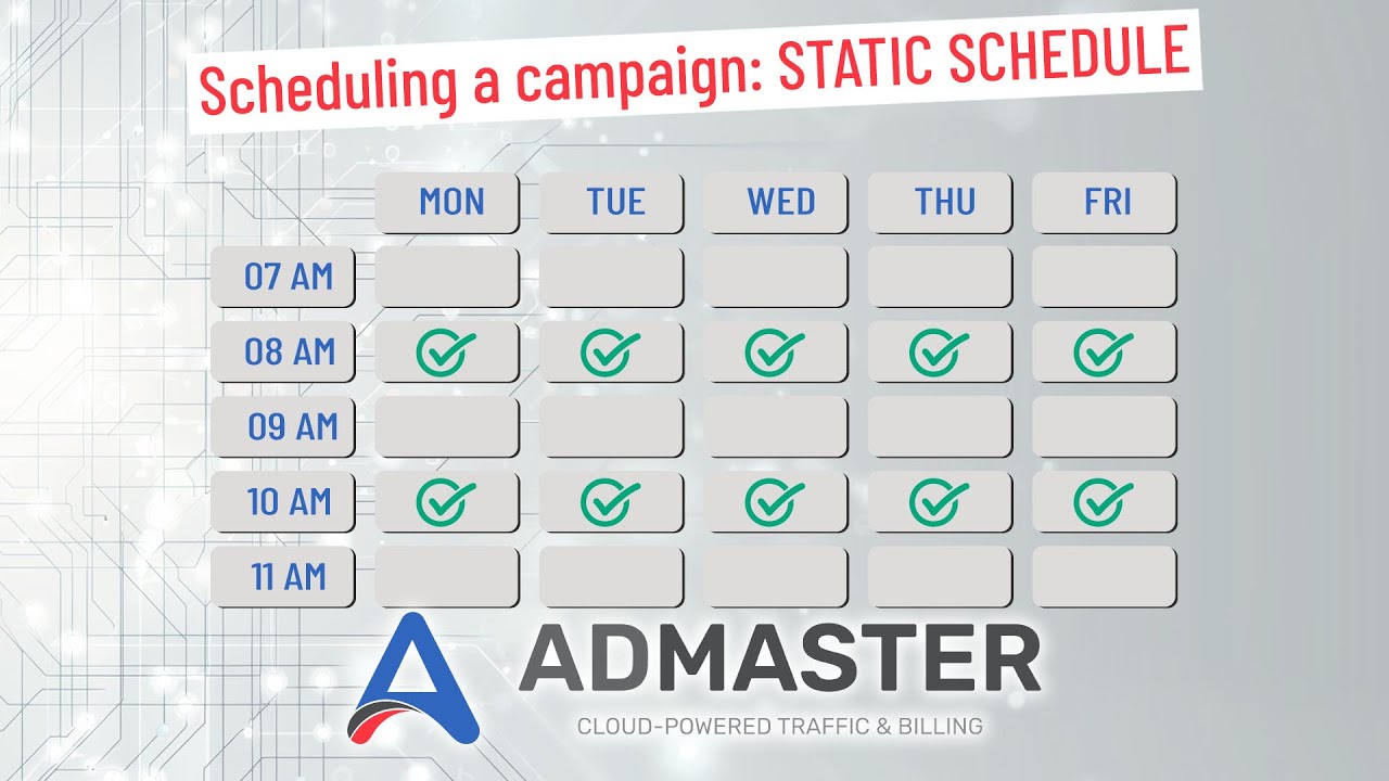 AdMaster Cloud: Creating a Static Schedule