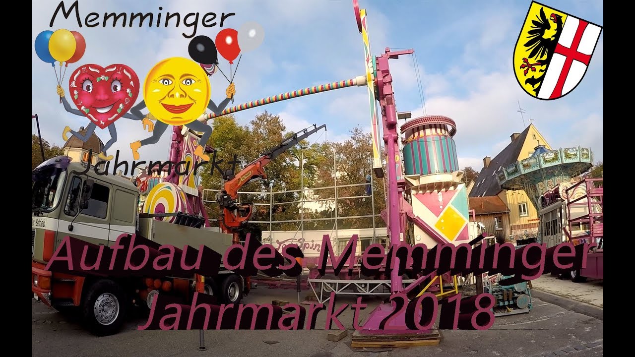 Aufbau des Memminger Jahrmarkt 2018 1080p