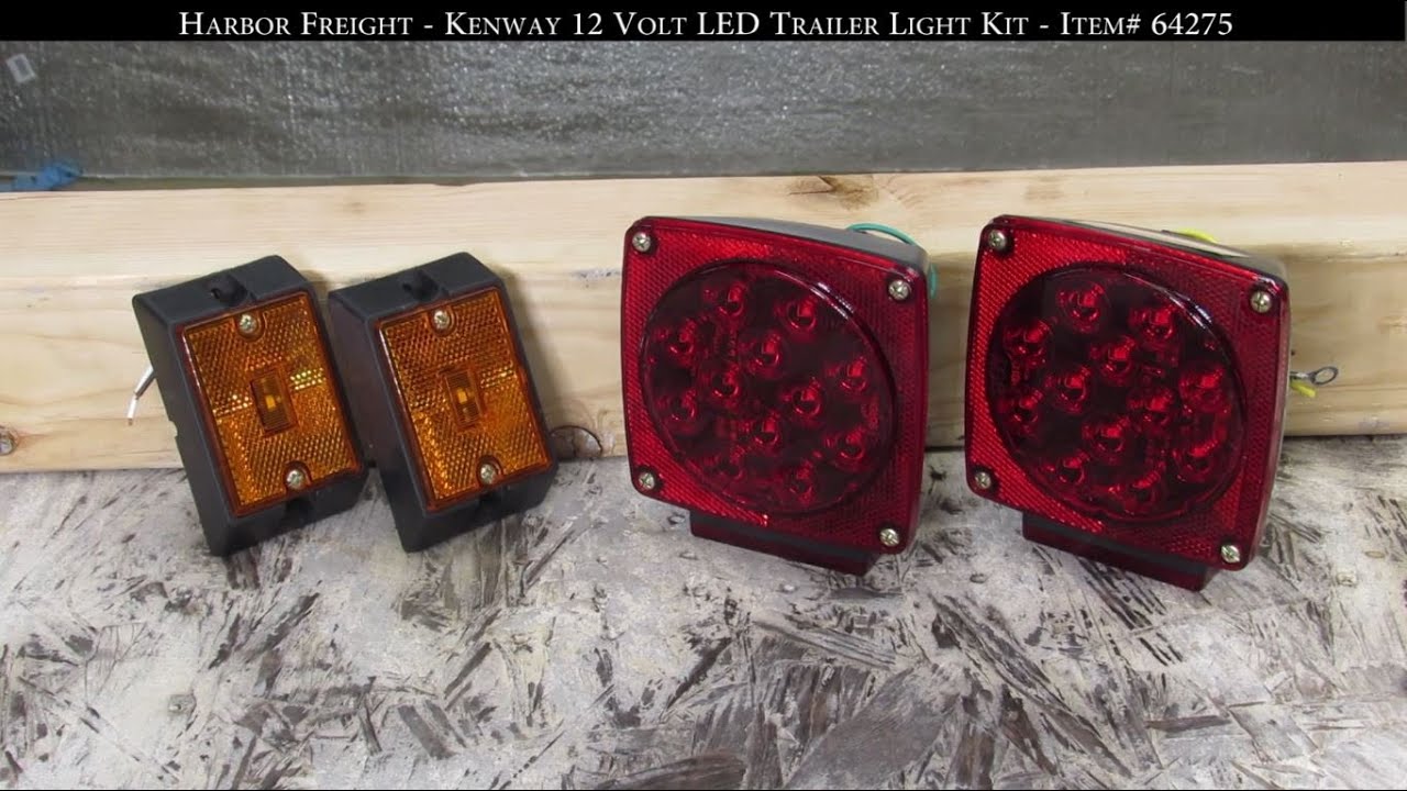6 Harbor Freight Kenway 12 Volt Led Trailer Light Kit Item 64275 Youtube