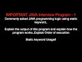 Important Java Interview Program | static keyword