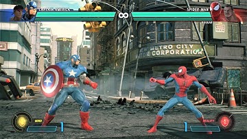 Captain is back! Captain America & Ryu vs Spider-Man & Haggar - Marvel vs Capcom: Infinite