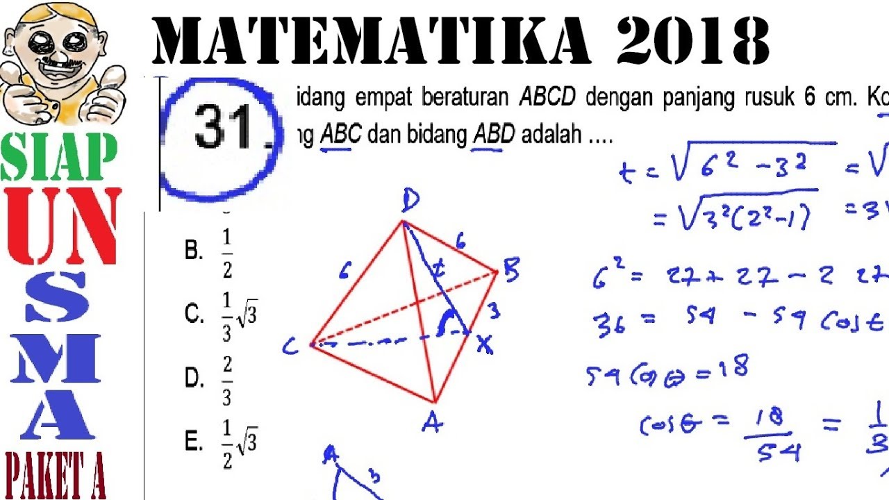 Prediksi Un Matematika 2018 Paket A Pembahasan No 31 Sudut