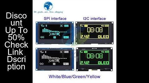2.42" 2.42 inch LCD Screen White  Yellow 128x64 OLED Display Module IIC I2C SPI Serial for C51 SPD03