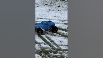 (ARRMA BIGROCK) slowmotion SNOW power slide