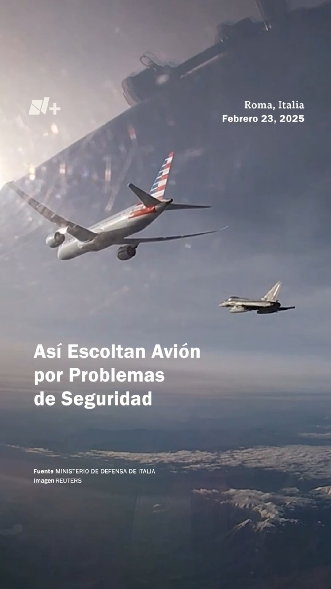 Escoltan avión desviado por problemas de seguridad #nmas #shorts #italia