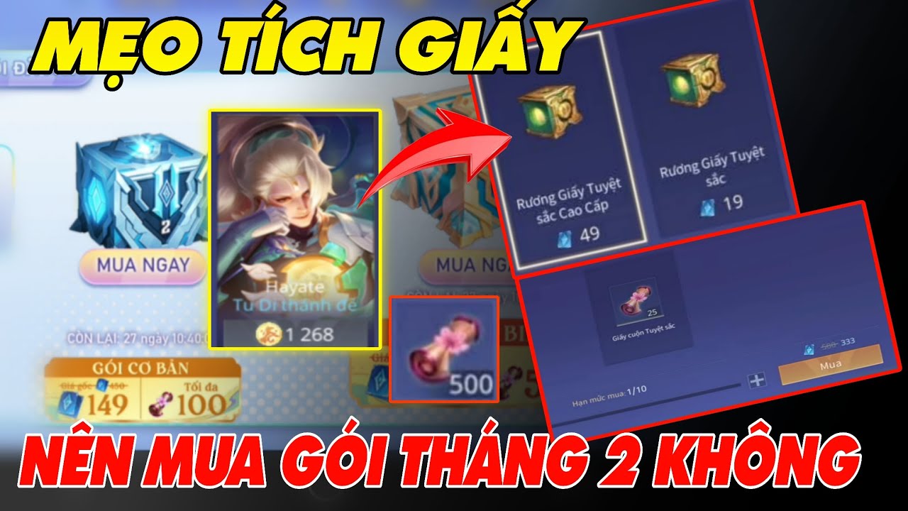 Liên Quân Mẹo Tích Giấy Tuyệt Sắc Vẽ bùa Hayate - Rương giấy Tháng 2