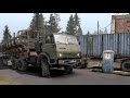 КамАЗ 6x6 с тяжелым грузом на суровом бездорожья до шоссейной заправки. Карта "Каньоны". Spintires