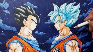 Drawing Goku Vs Gohan | Super Saiyan Blue Vs Mystic