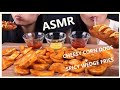 ASMR MOZZARELLA CORN DOGS + SPICY WEDGE FRIES *EXTREME CRUNCH EATING SOUNDS, NO TALKING* -EM ASMR