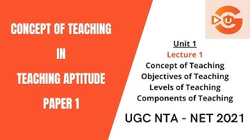 Concept of Teaching in Teaching Aptitude  - UGC NTA NET  Paper 1