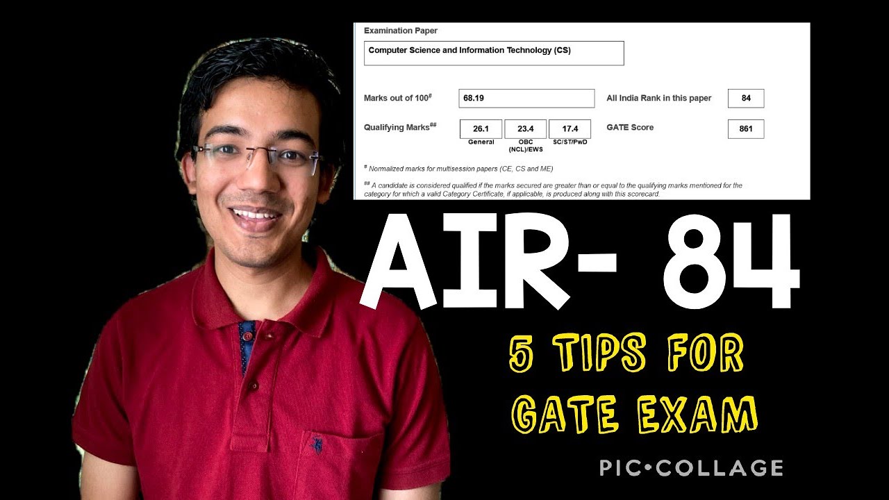 5 TIPS TO GET AIR UNDER 100 IN GATE CSE! AIR-84 #GATE #GATE2021TOPPER # ...
