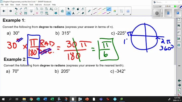 Unit 4 1 2 Converting from Degrees to Radians