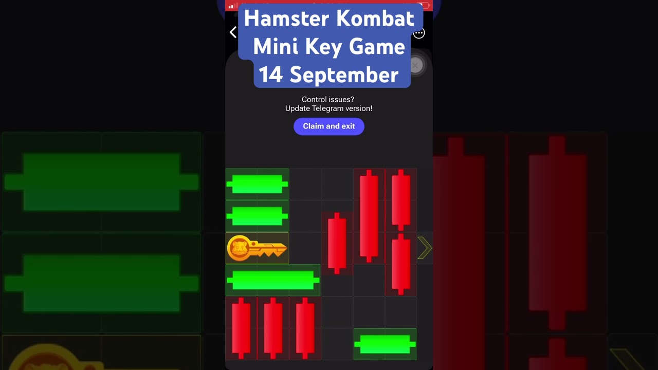 14 September hamster Kombat mini game solution today.hamster Kombat moves market candles and get key