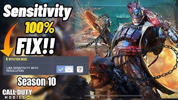 How To Fix Sensitivity In Season 10 Call Of Duty Mobile | Link Sensitivity With Resolution 100% Fix
