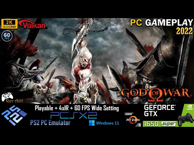 God of War 2 PC Gameplay, PCSX2, VULKAN, Full Playable, PS2 Emulator, 2k60FPS