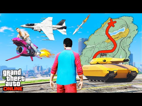 Видео: ПЕШКОМ ЧЕРЕЗ ВСЮ КАРТУ БЕЗ СМЕРТЕЙ в GTA 5 Online (Челлендж)