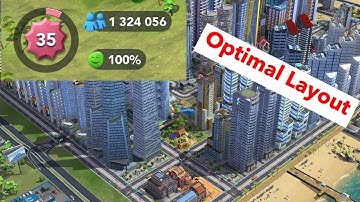 SimCity BuildIt OPTIMAL Layout - 1.4M Population at Level 35