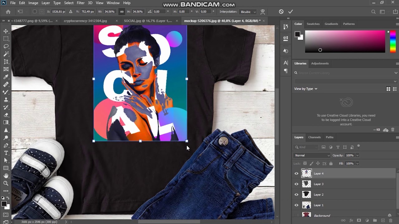 Download Cara Membuat Desain Mock Up Kaos Adobe Photoshop - YouTube