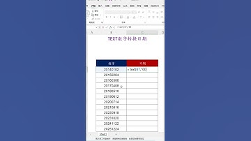 EXCEL函数：TEXT数字转换日期