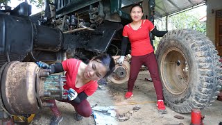 Truck Restoration #3: Repair and Restore Truck Rear-wheel Drive System, Install wheel system