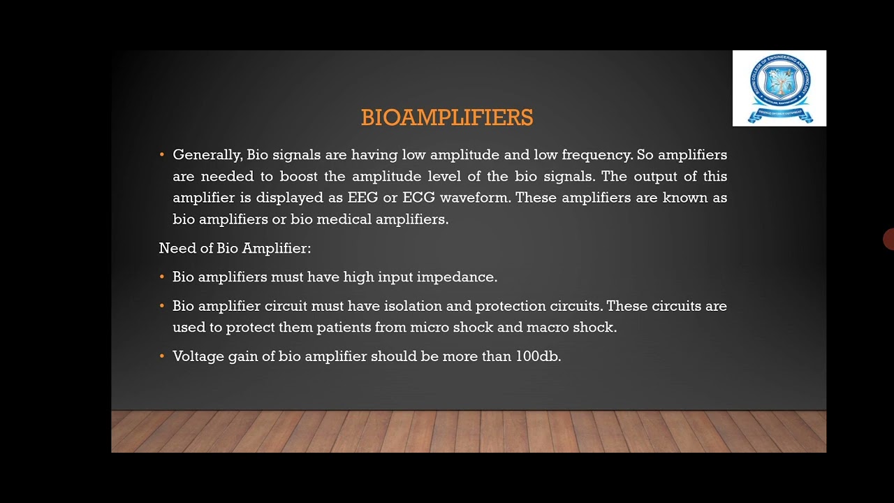 Need for bio amplifier, Differential bio-amplifier - YouTube